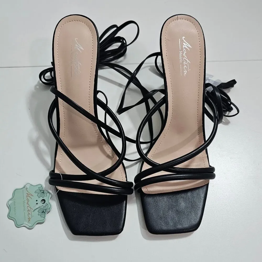 Heels SIZE 10.5 BLACK STRAPPY Formal